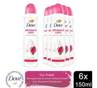 6xDove Anti-Perspirant Advanced Go Fresh Pomegranate & Lemon Deo for Women,150ml