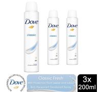 Dove Anti-Perspirant Deodorant Classic 3x200ml, 48H Sweat Protection for Women