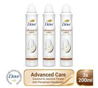 Dove Advanced Care Antiperspirant Deo Coconut & Jasmine Flower Scent 200ml, 3pk
