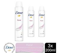 Dove Anti-Perspirant Deodorant Floral 3x200ml, 48H Sweat Protection for Women