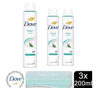 Dove Anti-Perspirant Deodorant Fresh 3x200ml, 48H Sweat Protection for Women