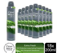 Dove Men+Care Advanced Extra Fresh Men's Antiperspirant Deodorant Body Spray with ¼ moisturising cream & Triple Action technology for 72 hour sweat and odour protection 200 ml