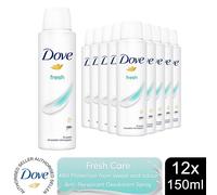 Dove Anti-Perspirant with 48H Sweat Protection Deodorant Spray 150ml, 12 Pack