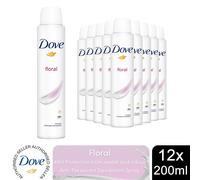 Dove Anti-Perspirant with 48H Sweat Protection Deodorant Spray 200ml, 12 Pack