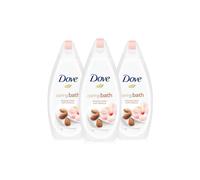 Dove 'bath Wash' Almond Cream & Hibiscus Moisturising Cream, 3X 450Ml In White White One Size