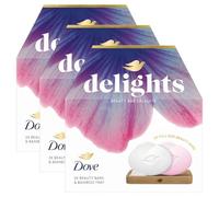Dove Beauty Bar Delights Gift Set, 3 Pack-Original & Pink Soap Bars with FSC Bamboo Tray, Gentle Daily Cleansing, Sulfate-Free, Sensitive Skin Safe, Skin Moisturising Gift for Women, Natural Skincare
