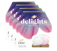 Dove Beauty Bar Delights Gift Set, 4 Pack-Original & Pink Soap Bars with FSC Bamboo Tray, Gentle Daily Cleansing, Sulfate-Free, Sensitive Skin Safe, Skin Moisturising Gift for Women, Natural Skincare