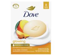 Dove Beauty Bar Soap Glowing Mango & Almond Butters 8 Bars for Radiant Skin Illuminates Skin 3.75 oz