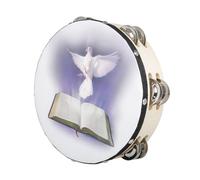 Dove Bible Double Row Bells Tambourine Handbell Clap Drum Musical Instrument