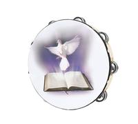 Dove Bible Double Row Bells Tambourine Handbell Clap Drum Musical Instrument