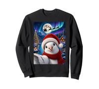 Dove Bird Christmas Selfie Full Moon Night Santa Sleigh Xmas Sweatshirt