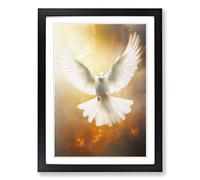Dove Bird Conceptual Framed Print | A2 Black Framed Wall Art | Ready to Hang | Modern Animal Picture | Living Room Bedroom Lounge Office