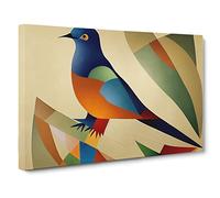 Dove Bird In Abstract Vol.1 Canvas Wall Art Print Ready to Hang, Framed Picture for Living Room Bedroom Home Office Décor, 30x20 Inch (76x50 cm)