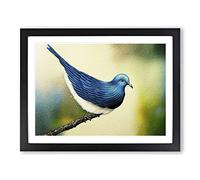 Dove Bird In Watercolour Vol.5 Framed Print | A2 Black Framed Wall Art | Ready to Hang | Modern Animal Picture | Living Room Bedroom Lounge Office
