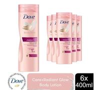 Body Love Care + Radiant Glow Illuminating Body Lotion for radiant instant glow and nourished skin that is made for all skin types, 400 ml (6 Pack)