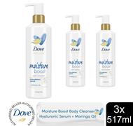 Moisture Boost 'Body Cleanser' with Hyaluronic Acid, 3x 517ml Dove White One Size