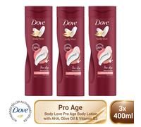 Dove Body Love Pro Age Body Lotion With AHA, Olive Oil & Vitamin B3 400ml 3 Pack