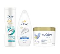Dove Body Total Care Pack with Nourishing Lotion, Hydrating Shower Butter & Gentle Hydrate Body Wash, Complete Daily Skincare Routine for Soft, Smooth Skin