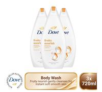 Dove Body Wash 0% Sulfate SLES for Women Made with Naturally Derived Cleansers and Plant Based Moisturiseres Gently Cleanses for Softer and Smoother Skin, 720ml (Buy 6, Fruity Nourish)