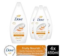 Dove Body Wash Skin Natural Moisturising Cream Caring/Pampering/Soothing 4x450ml