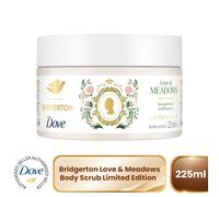 Dove Limited Edition Bridgerton Love & Meadows Body Scrub exfoliating scrub with a bergamot & wildflowers scent for deep nourishment 225 ml