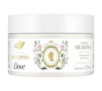 Dove Limited Edition Bridgerton Love & Meadows Body Scrub exfoliating scrub with a bergamot & wildflowers scent for deep nourishment 225 ml
