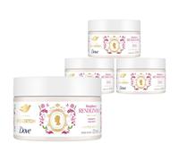 Dove Limited Edition Bridgerton Body Scrub, Raspberry Rendezvous Exfoliator 225ml, 4 Pack - Infused with 1/4 Moisturising Cream for Instant Soft & Smooth Skin