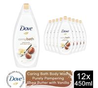 Dove Caring Bath Body Wash Purely Pampering Shea Butter with Vanilla, 12x450ml