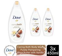 Dove Caring Bath Body Wash Purely Pampering Shea Butter with Vanilla, 3x450ml