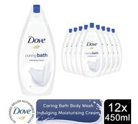 Dove Caring Bath Indulging Cream Bath Soak with 1/4 Moisturising Cream, 12x450ml
