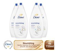 Dove Caring Bath Nourishing Body Wash 720ml with 0% Sulfate SLES, 4 Pack
