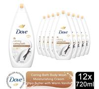 Dove Caring Bath Shea Butter & Warm Vanilla Shower Gel 720ml, 12 Pack