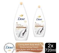 Dove Caring Bath Shea Butter & Warm Vanilla Shower Gel 720ml, 2 Pack