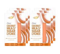 Dove Coconut Milk & Sugar Lychee Whole Body Beauty Bar Enriched with Plant Milk for Soft and Smooth Skin 6x 141 g
