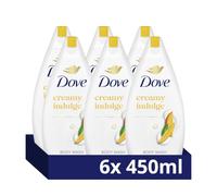 Dove Creamy Indulge Body Wash shower gel with mango nectar & tropical, floral notes for softer, smoother skin after one shower 6x 450 ml