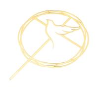 Dove Cross Cake Topper for Baptism and Communion, Golden Plastic | Vintage Elegant Finish, Portable Reusable Decor, for Church Volunteers, Parents, Fruit Platters and Cupcakes