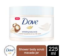 Dove Crushed Macadamia & Rice Milk Exfoliating Body Scrub Jar 225ml - 67252482
