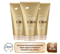 Dove Derma Spa Face Cream Summer Revived Self Tan for Fair to Medium Skin 3x75ml Gold