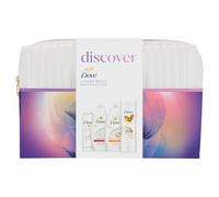Dove Discover Ultimate Deodorant 150 ml, Restoring Care Lotion 250 ml, Fruity Nourish and Silky Velvet Bodywash 225 ml 4 Pieces Gift Set for Her with Beauty Bag