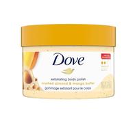 Dove Exfoliating Body Polish Scrub For Dry Skin With Crushed Almond & Mango Butter, Gently Exfoliates & Moisturizes To Reveal Instantly Soft, Smooth & Healthy Skin, Fruity Scent, 298g