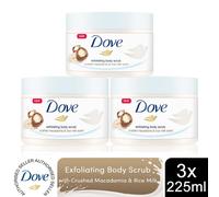 Dove Exfoliating Body Scrub with Crushed Macadamia & Rice Milk Scent, 3x225ml