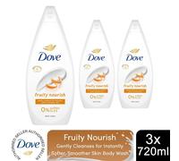 Dove Fruity Nourish Body Wash 0% Sulfate SLES for Soft & Smooth Skin 720ml, 3pk
