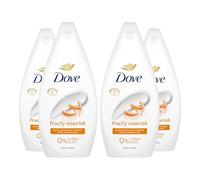 Dove Fruity Nourish Body Wash 0% Sulfate SLES for Women Made with Naturally Derived Cleansers and Plant Based Moisturiseres Gently Cleanses for Softer and Smoother Skin, 450ml Pack of 3