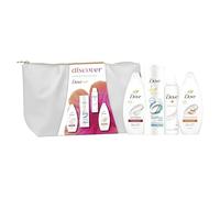 Dove Gift Set Discover Ultimate Beauty Bag Collection with two body washes, a body lotion, an anti-perspirant and a Beauty Bag perfect gifts for her 4 piece