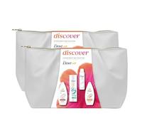 Dove Gift Set Discover Ultimate Beauty Bag with Silky Velvet & Fruity Nourish Body Wash, Powder Anti-Perspirant 150ml, Soothing Body Lotion, 2pack - Self-Care Bath & Body Gift for Women