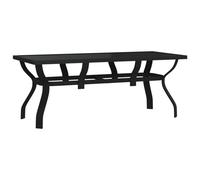 dove glass top garden dining table large in black