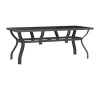 dove glass top garden dining table large in grey