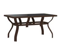 dove glass top garden dining table small in brown
