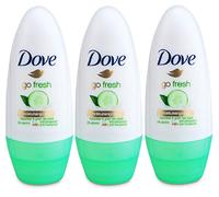 3 x Dove 48H protection Anti-perspirant Roll On 50 ml - Cucumber & Green Tea