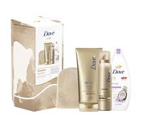 Dove Gradual Self-Tan Gift Collection with tanning applicator mitt Gift Set perfect gifts for her 3 piece, White